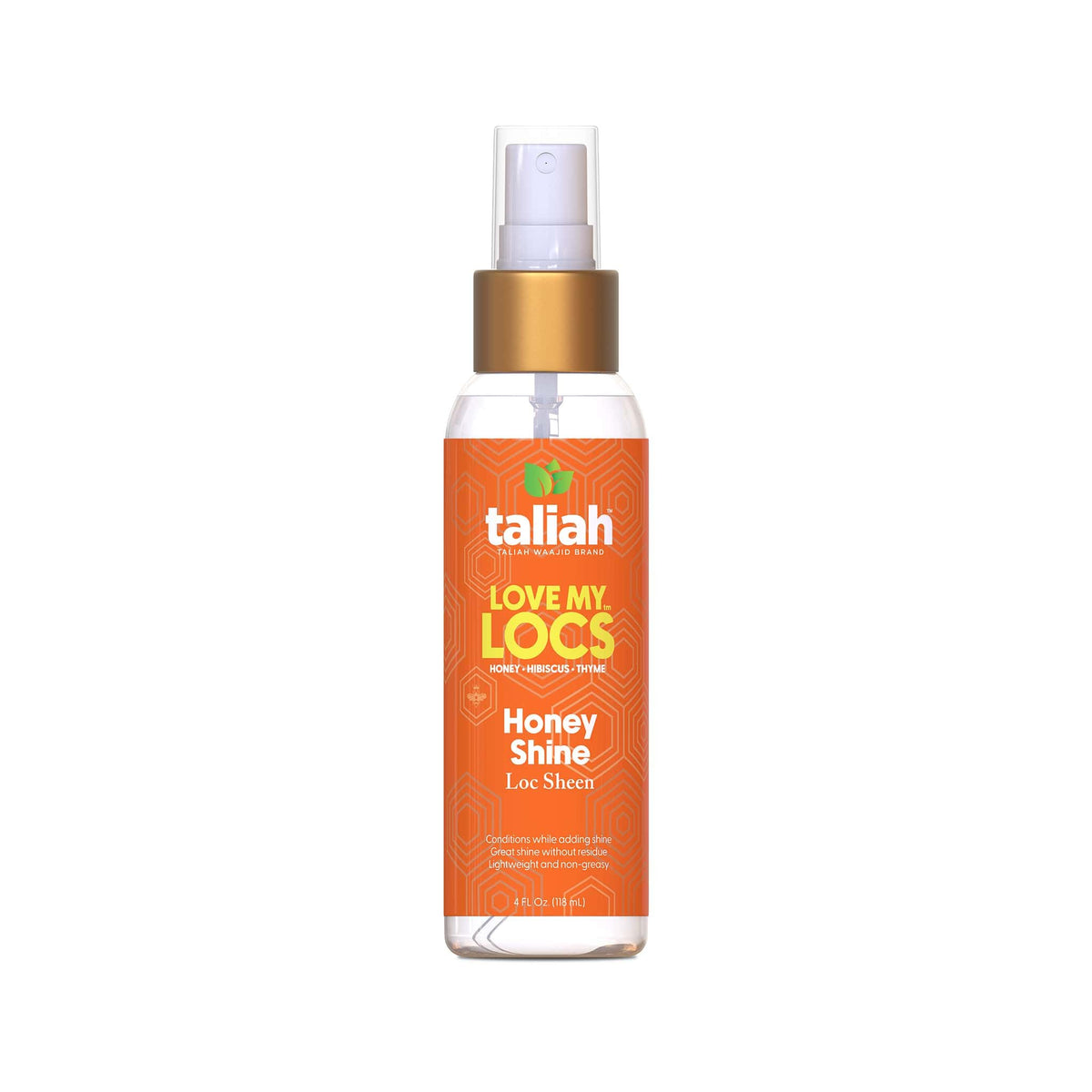 Taliah Waajid Honey Shine Loc Sheen, bouteille lumineuse pour brillance instantanée des locs.
