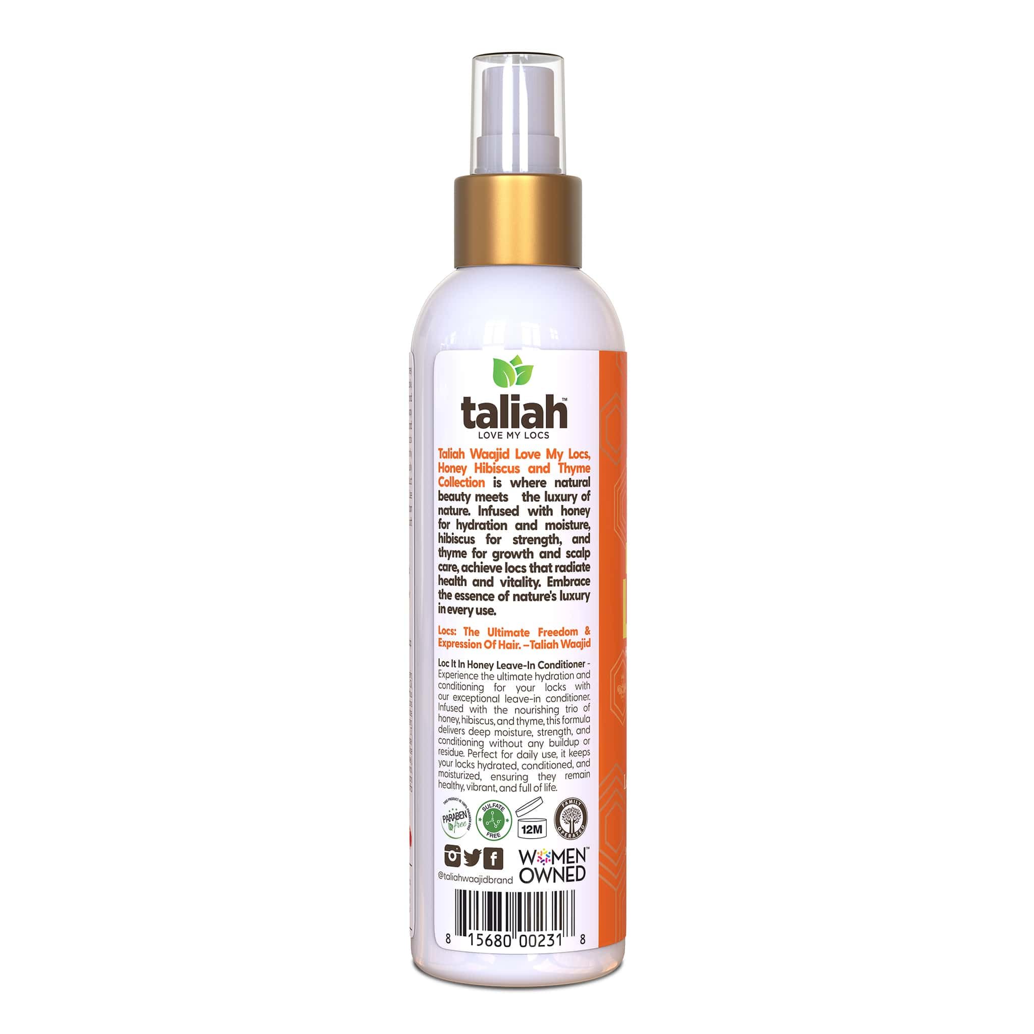 Taliah Waajid Love My Locs – Ingrédients miel hibiscus thym, hydratation et fortification.