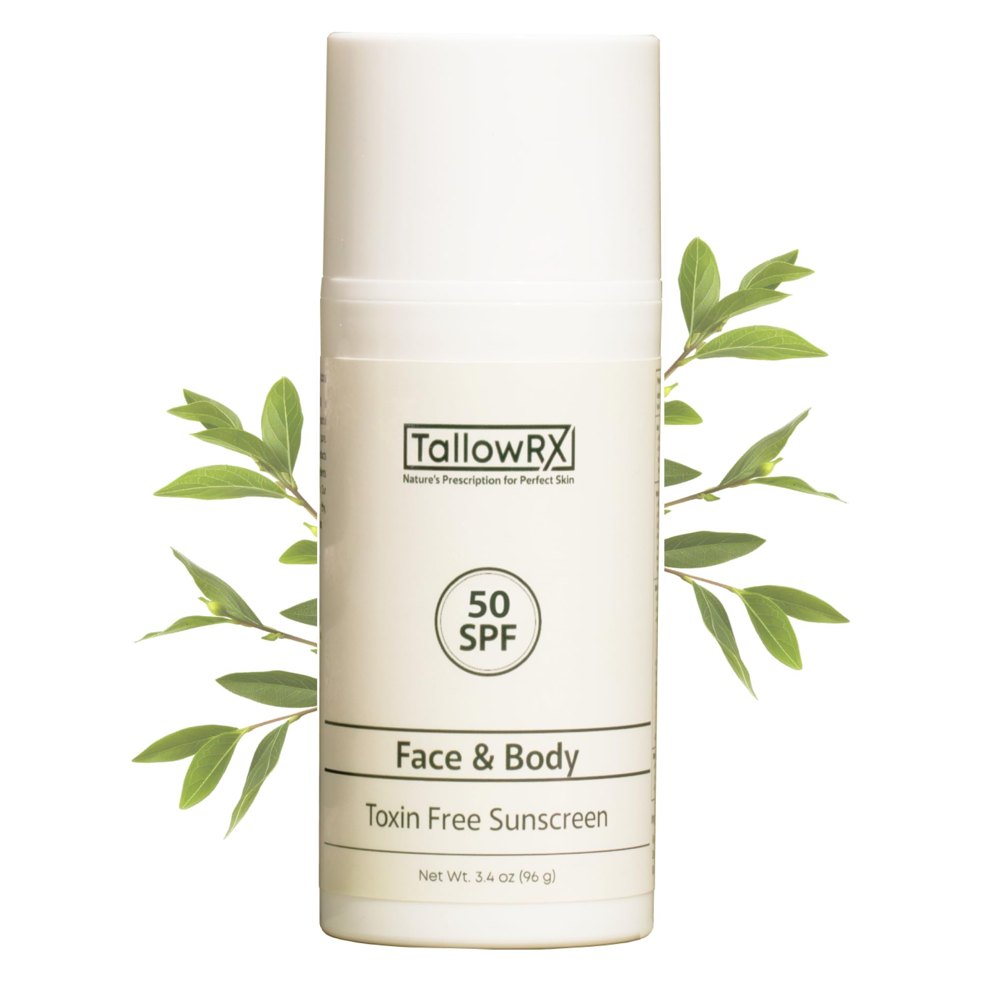 TallowRX crème solaire minérale SPF50 sans trace blanche visage et corps
