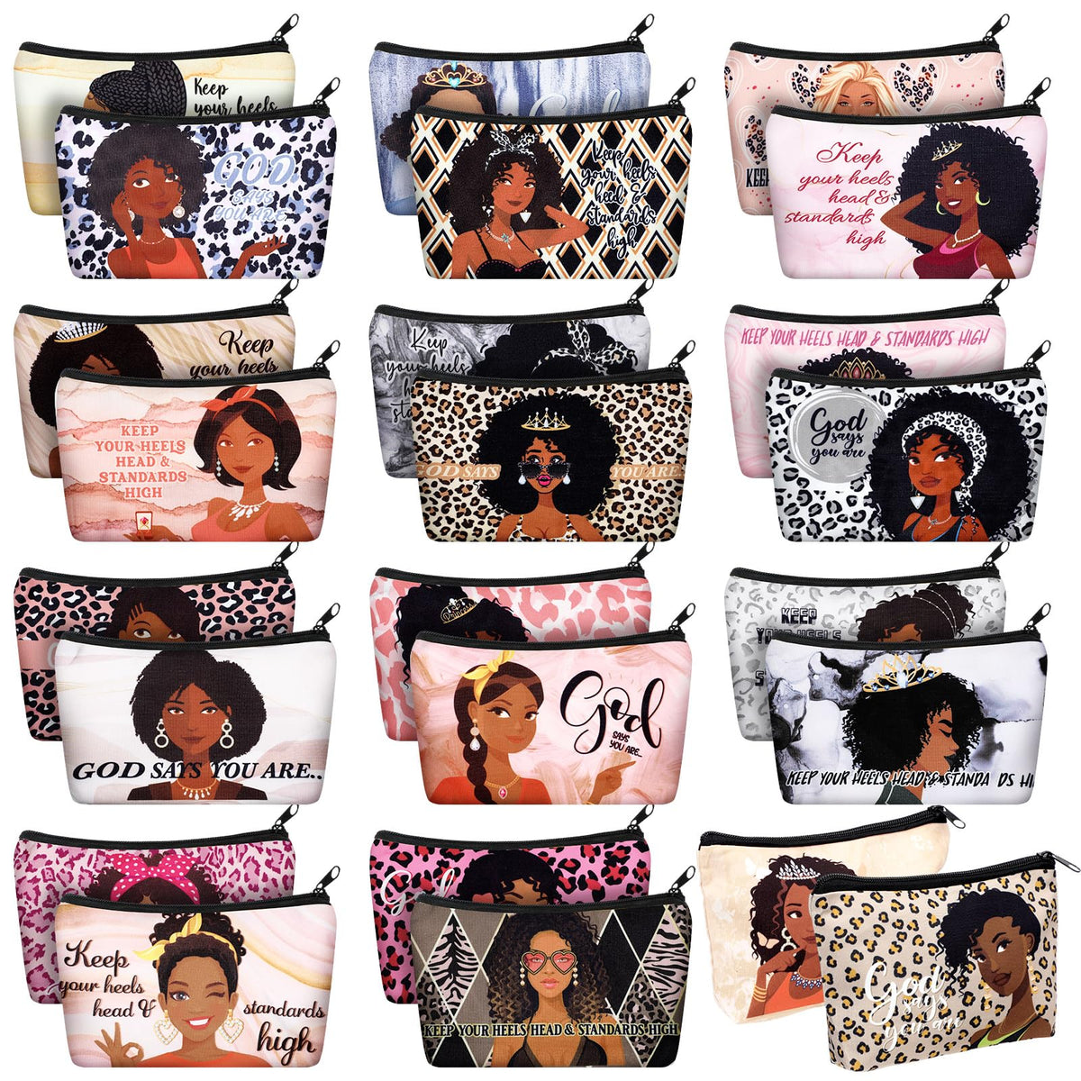 Talltalk trousse maquillage en toile – ensemble de 24 pièces pratique pour le voyage
