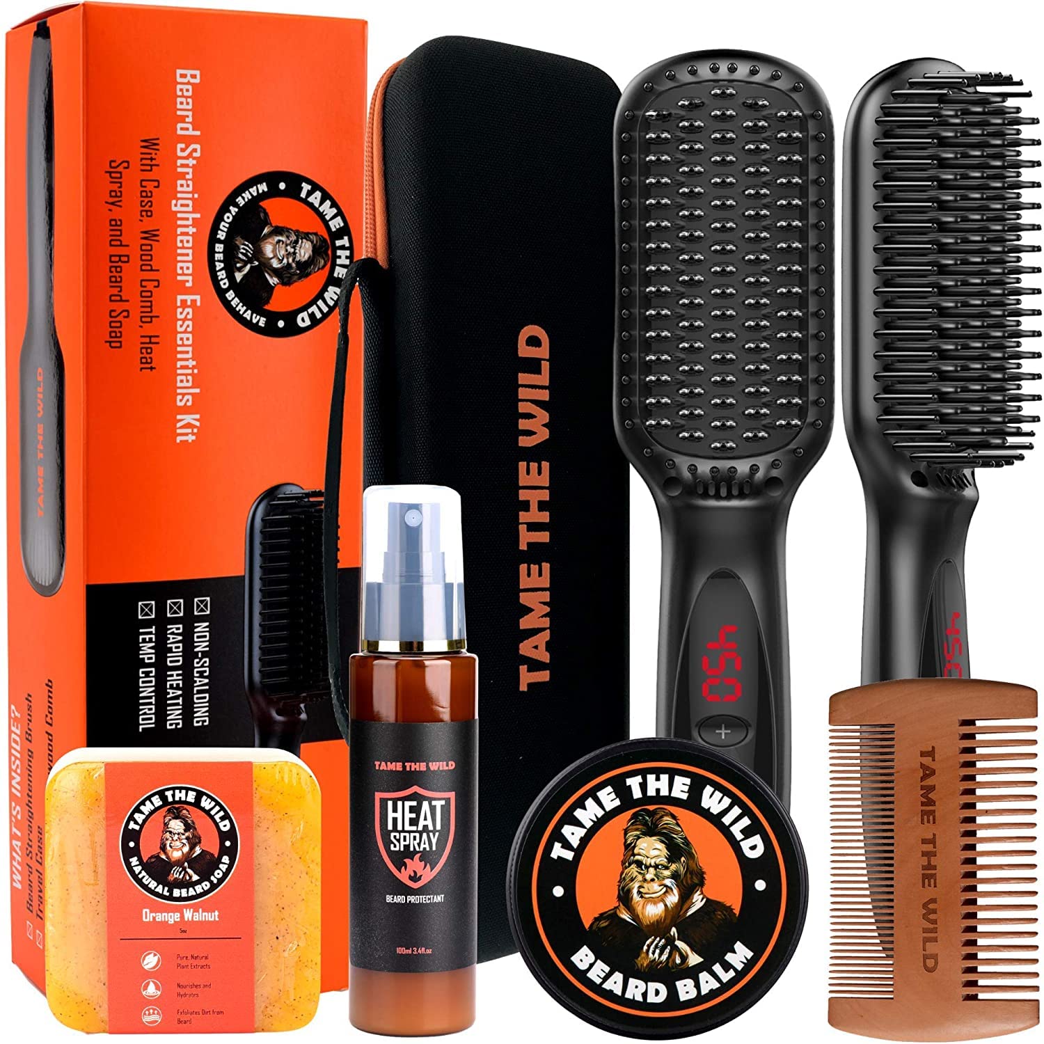 Tame The Wild – brosse chauffante pour barbe, disciplinant les poils et facilitant le coiffage.