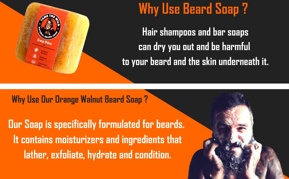 Parfum agrume orange du savon barbe TAME THE WILD.