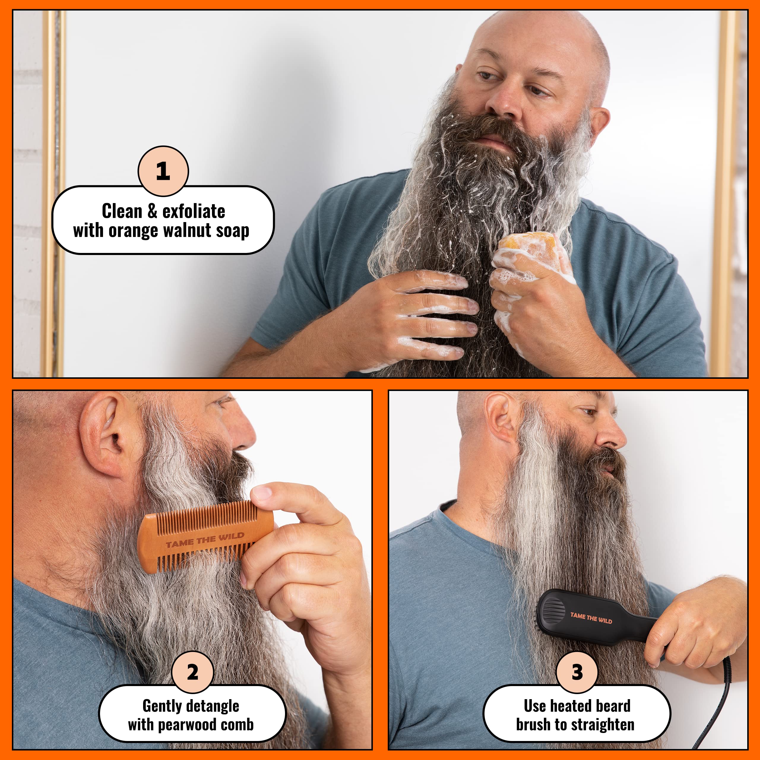 Réglage température 12 niveaux TAME THE WILD MAKE YOUR BEARD BEHAVE pour toutes textures.