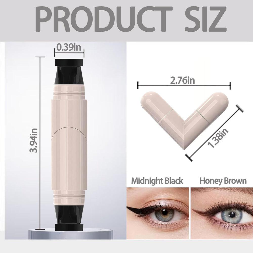 Utilisation polyvalente sur sourcils et lèvres avec le même outil noir.