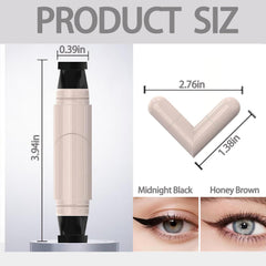 Utilisation polyvalente sur sourcils et lèvres avec le même outil noir.