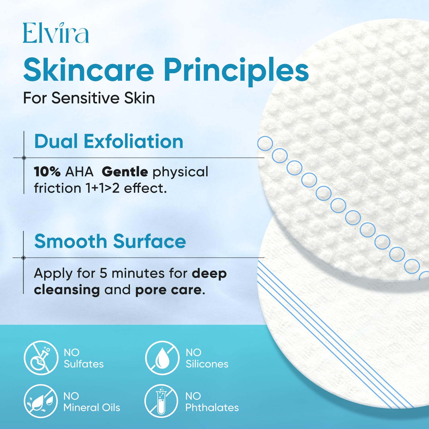 Étapes d'application des tampons Elvira pour une routine simple.