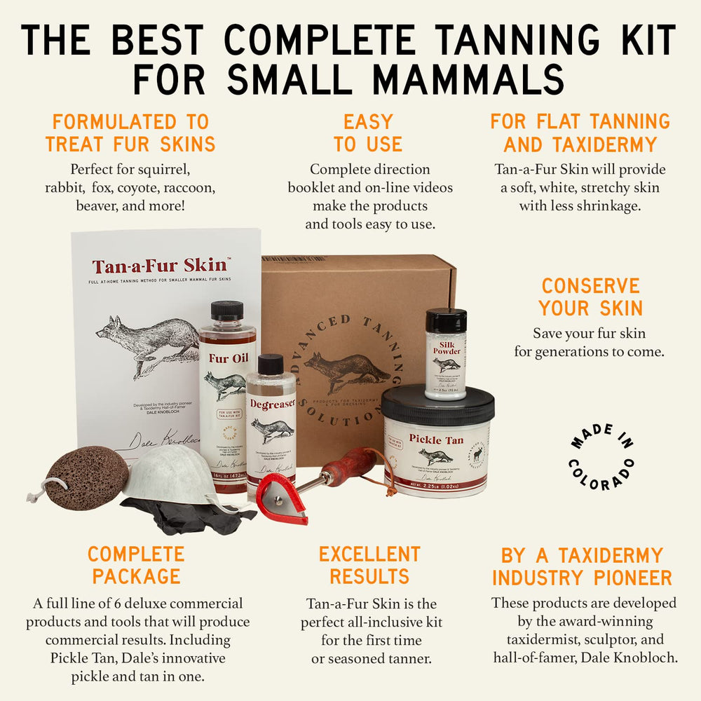 Tan-a-Fur Kit: adapté pour peaux petites et moyennes et couverture polyvalente