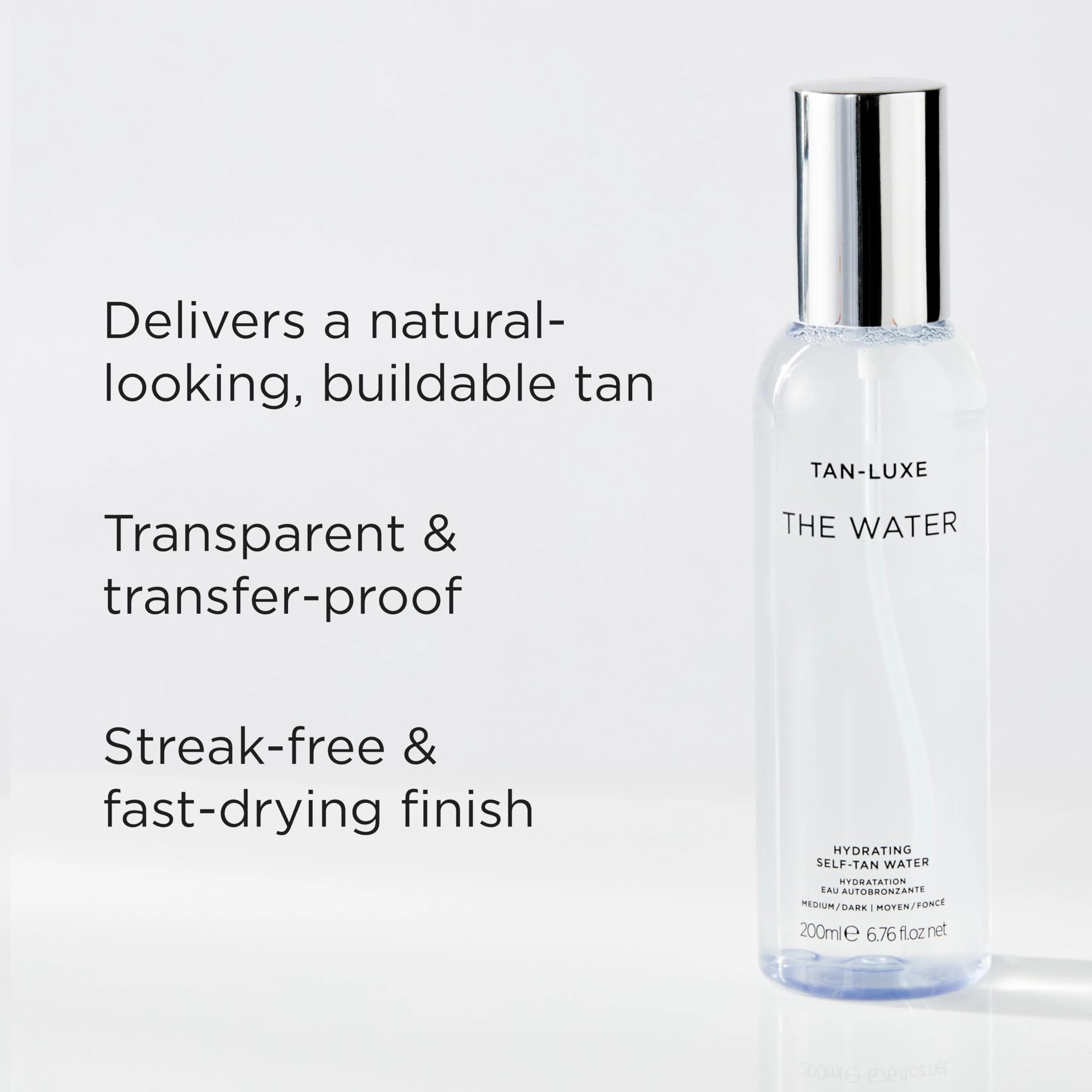 Tan-Luxe Express Water – vaporisation ultra-fin pour application précise sans trace