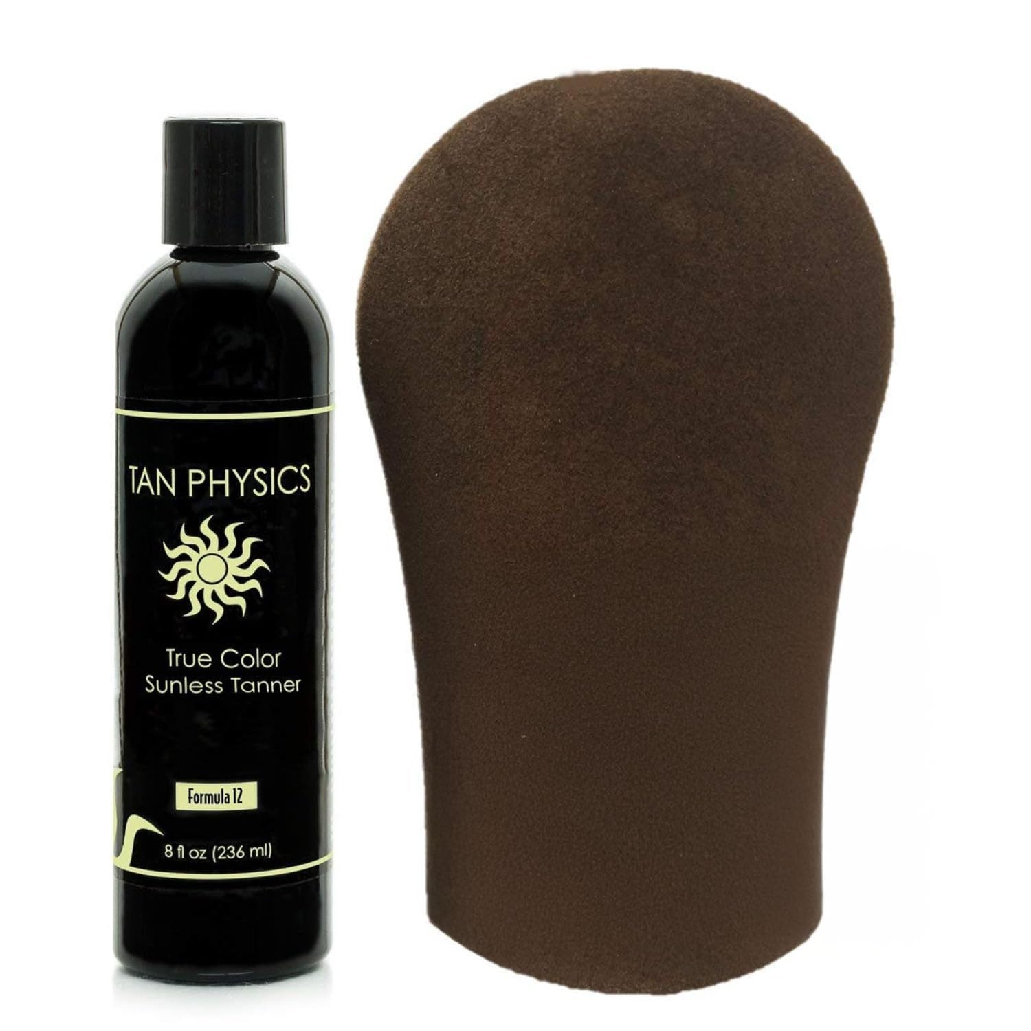 Flacon Tan Physics Sunless Tanner 8 oz pour un teint naturel et uniforme.