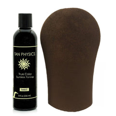 Flacon Tan Physics Sunless Tanner 8 oz pour un teint naturel et uniforme.