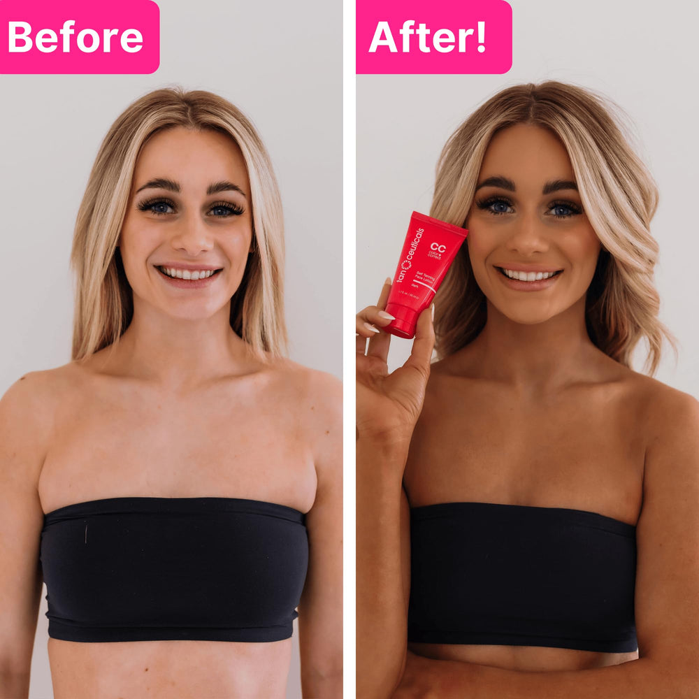 Tanceuticals auto-bronzant visage – Formule non comédogène respectant la peau.