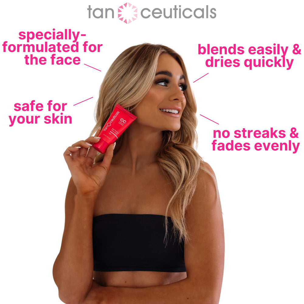 Tanceuticals auto-bronzant visage – Senteur coco fraîche pour une expérience agréable.