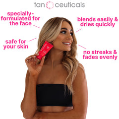 Tanceuticals auto-bronzant visage – Senteur coco fraîche pour une expérience agréable.