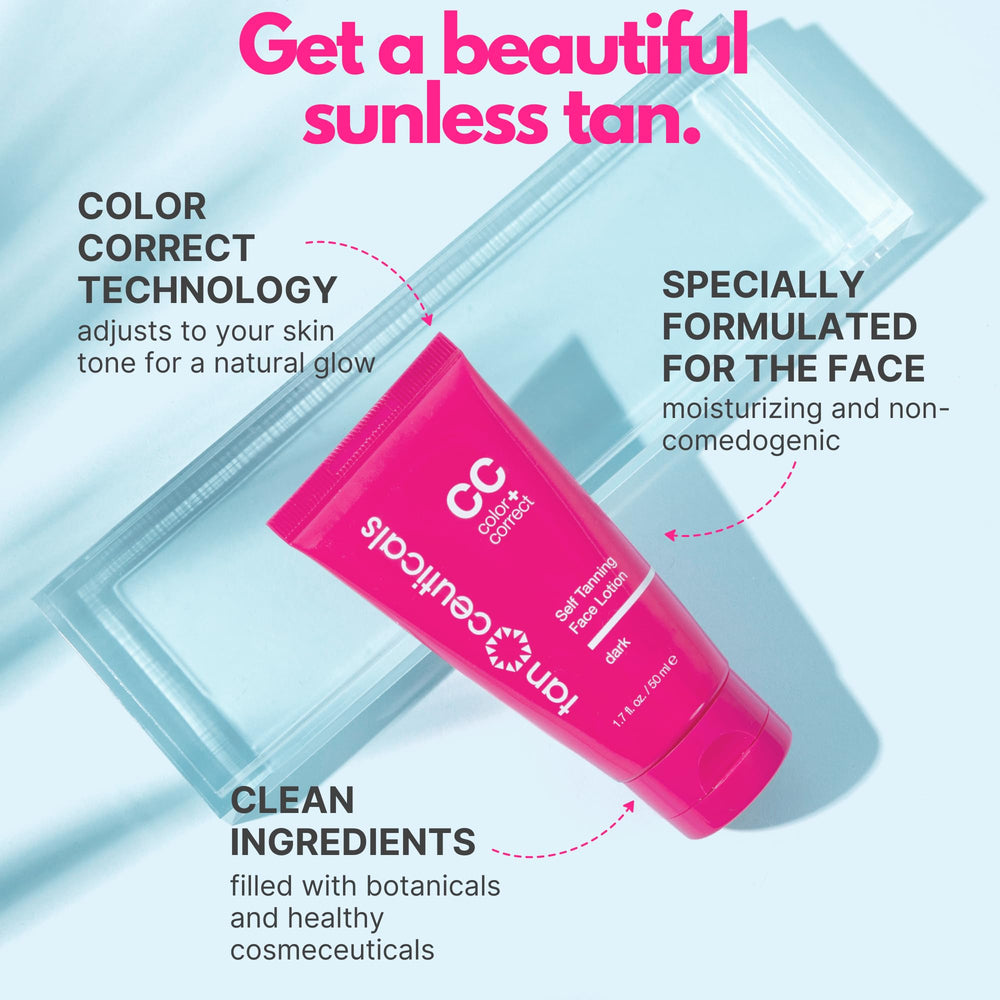 Tanceuticals auto-bronzant visage – Texture crème confortable pour une application douce.