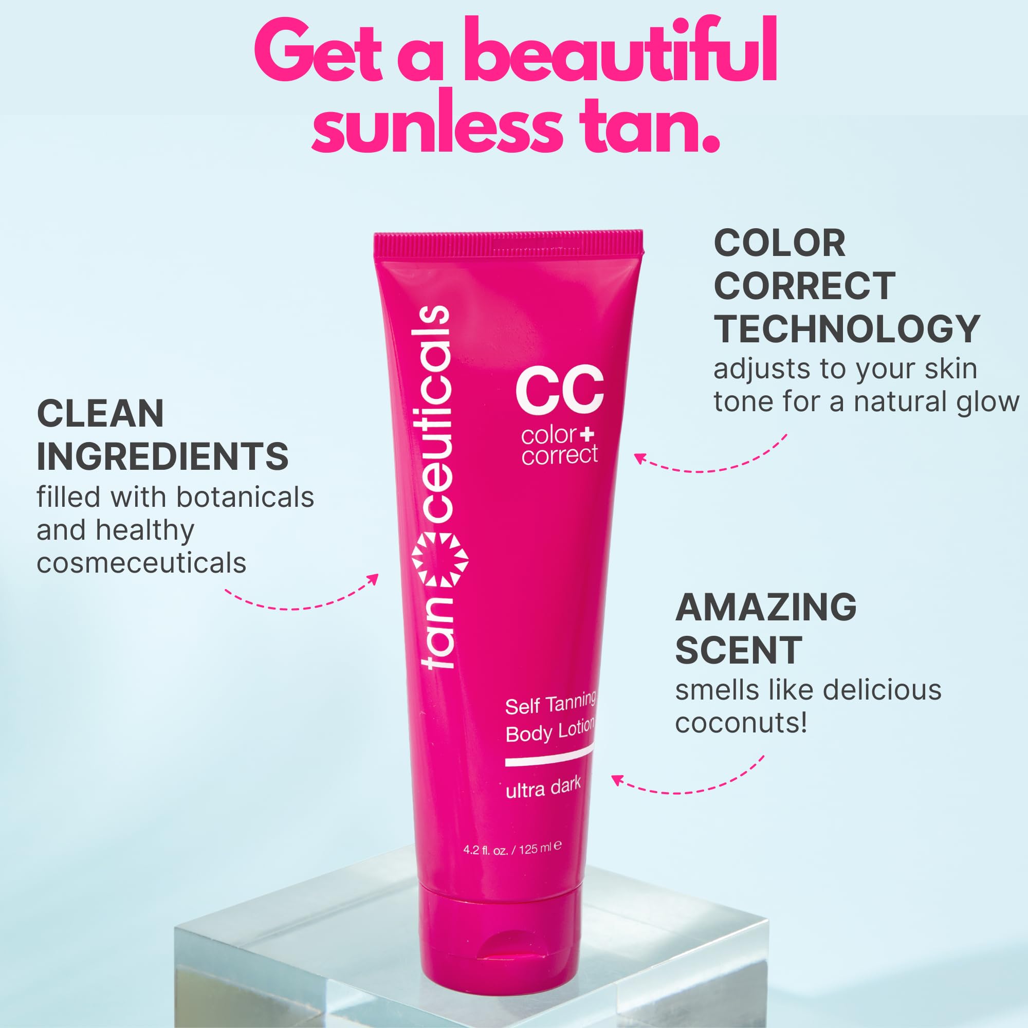 Tanceuticals auto-bronzant, application des mains facile et rapide.