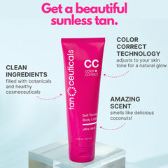 Tanceuticals auto-bronzant, application des mains facile et rapide.