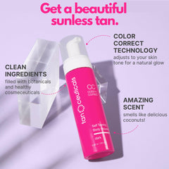 Mousse auto-bronzante Tanceuticals: texture légère pour une couvrance homogène.
