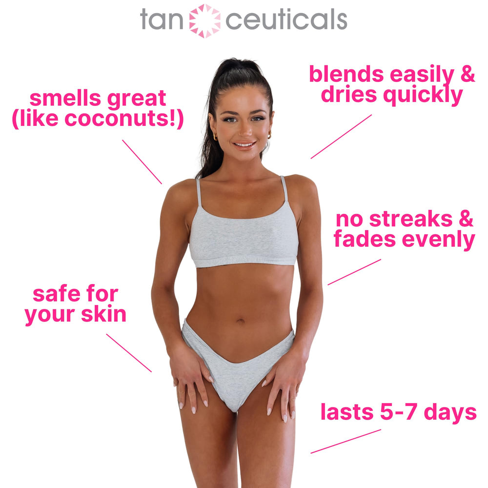 Tanceuticals sechage rapide, bronzage durable sans transfert.