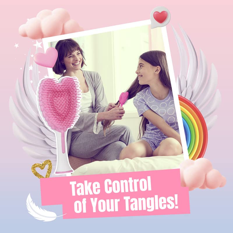 Cheveux épais et bouclés démêlés par Tangle Angel Cherub.