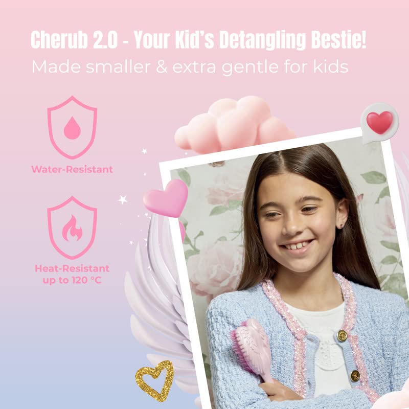 Utilisation bain et séchage avec Tangle Angel Cherub sur cheveux mouillés.