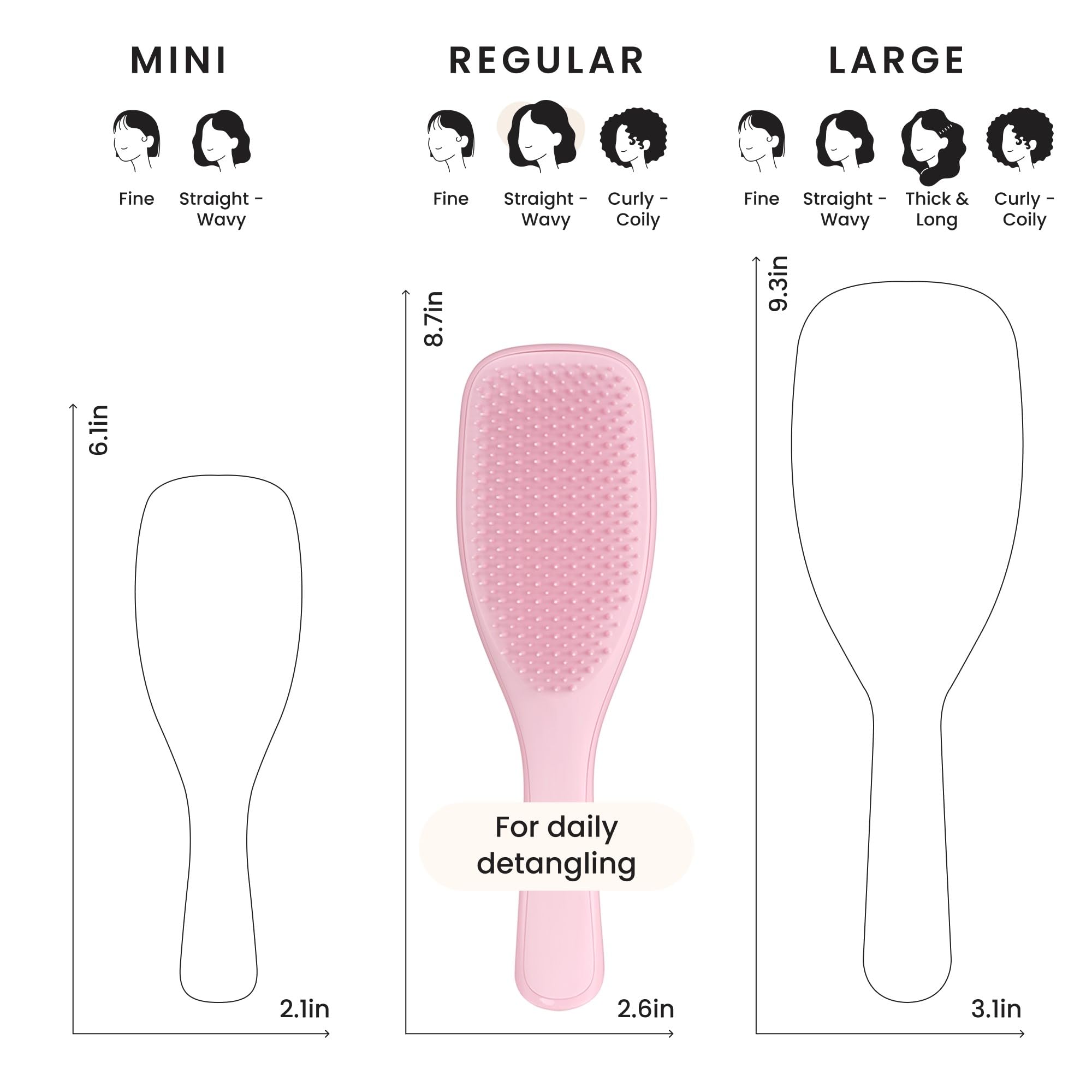 Démêlage doux sans tiraillement du cuir chevelu avec Tangle Teezer.