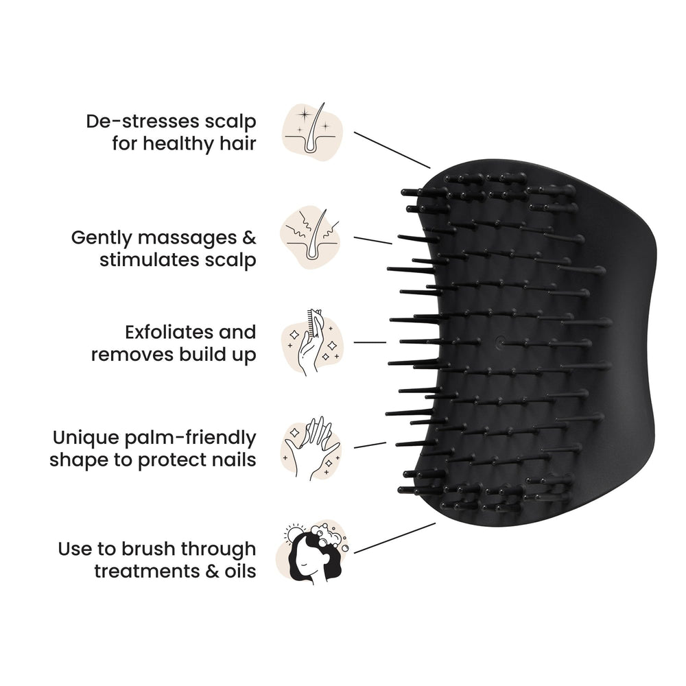 Brosse Tangle Teezer Scalp & Shampoo adaptée aux cheveux mouillés pour exfolier et masser.