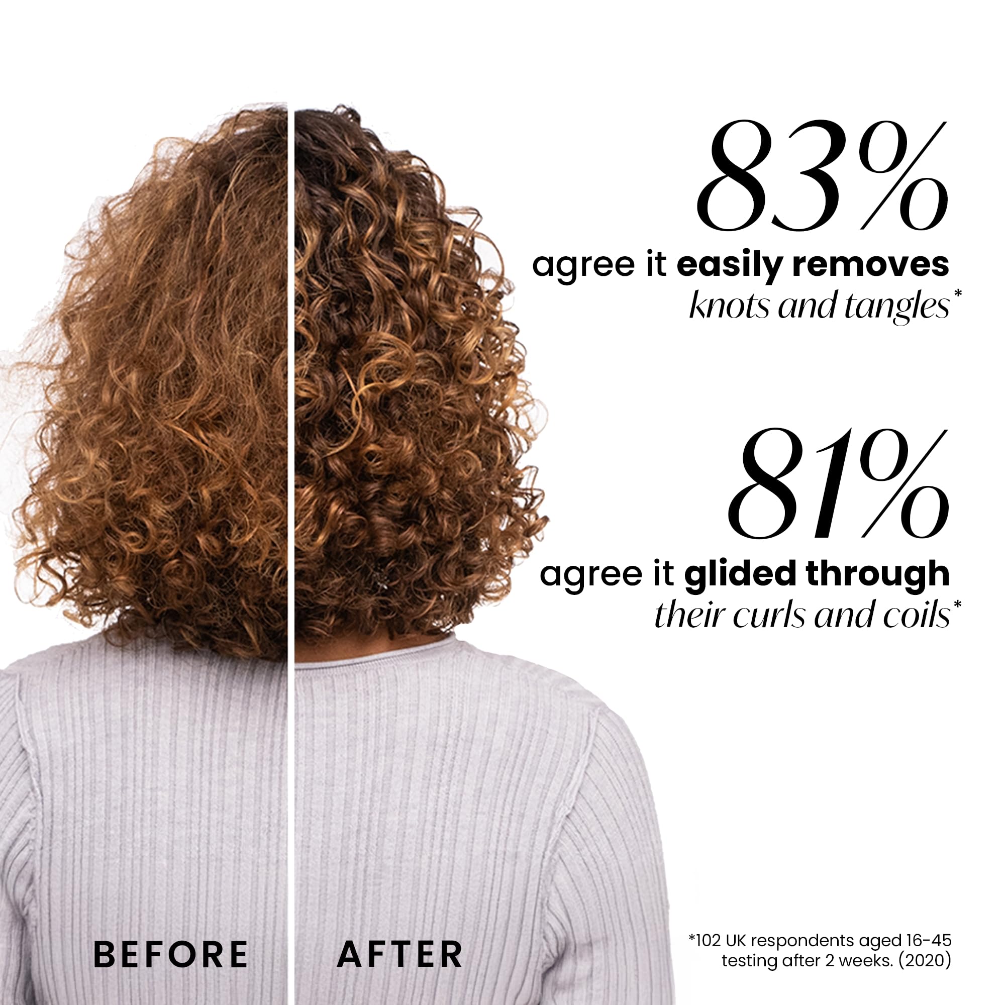 Tangle Teezer – dents à deux niveaux démêlent les boucles en douceur.