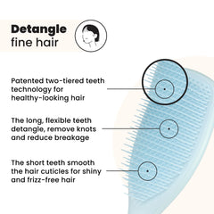 Tangle Teezer avec dents à deux niveaux pour démêler et lisser sans tirer.
