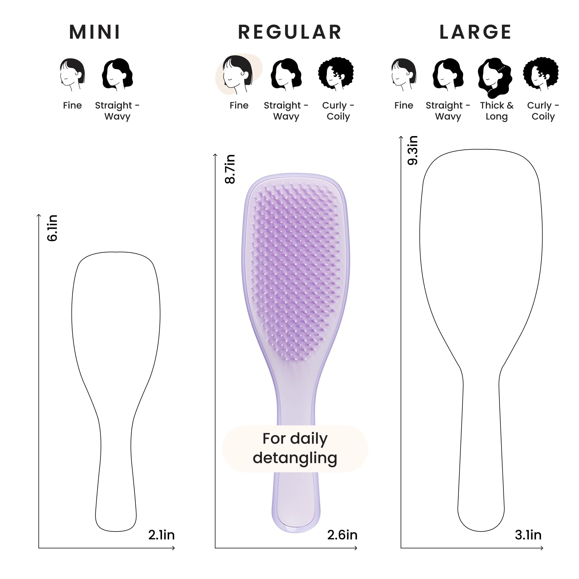 Répartition uniforme des soins capillaires avec la brosse Tangle Teezer.