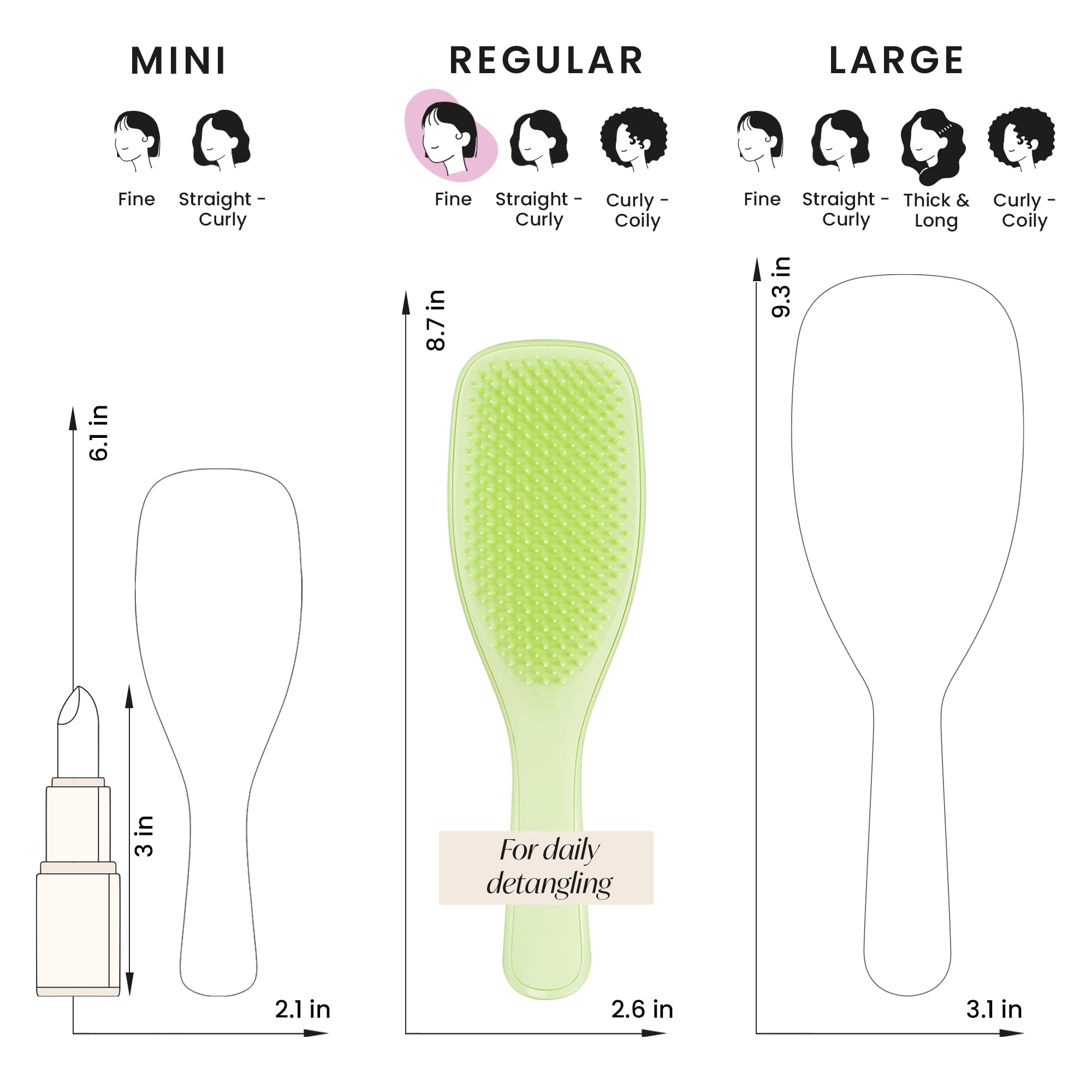 Forme compacte et ergonomique Tangle Teezer facile à transporter.