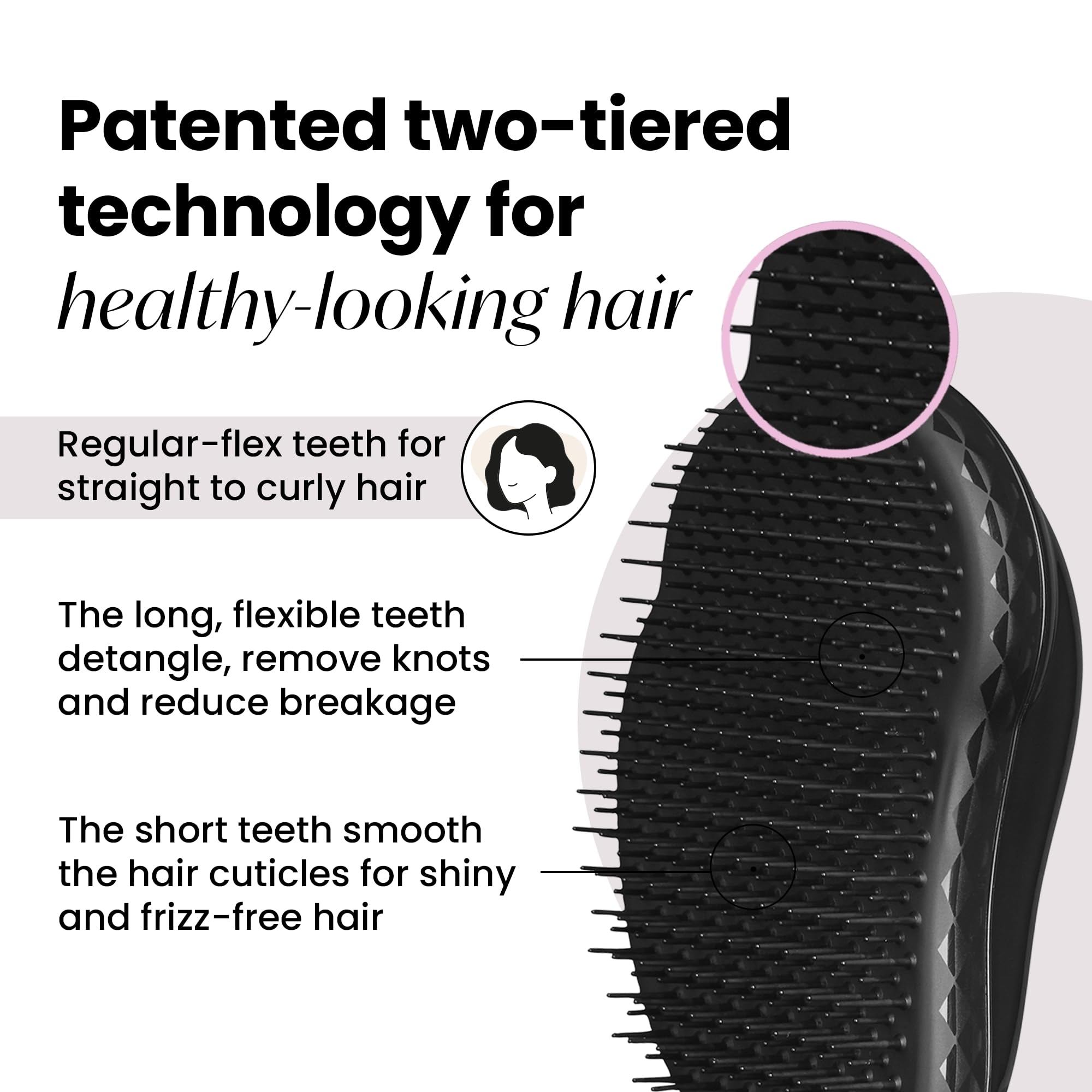 Tangle Teezer Panther Black utilisée sous la douche pour démêler et répartir les soins