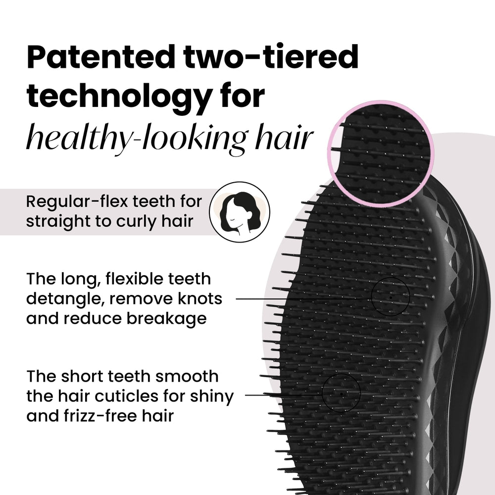 Tangle Teezer Panther Black utilisée sous la douche pour démêler et répartir les soins