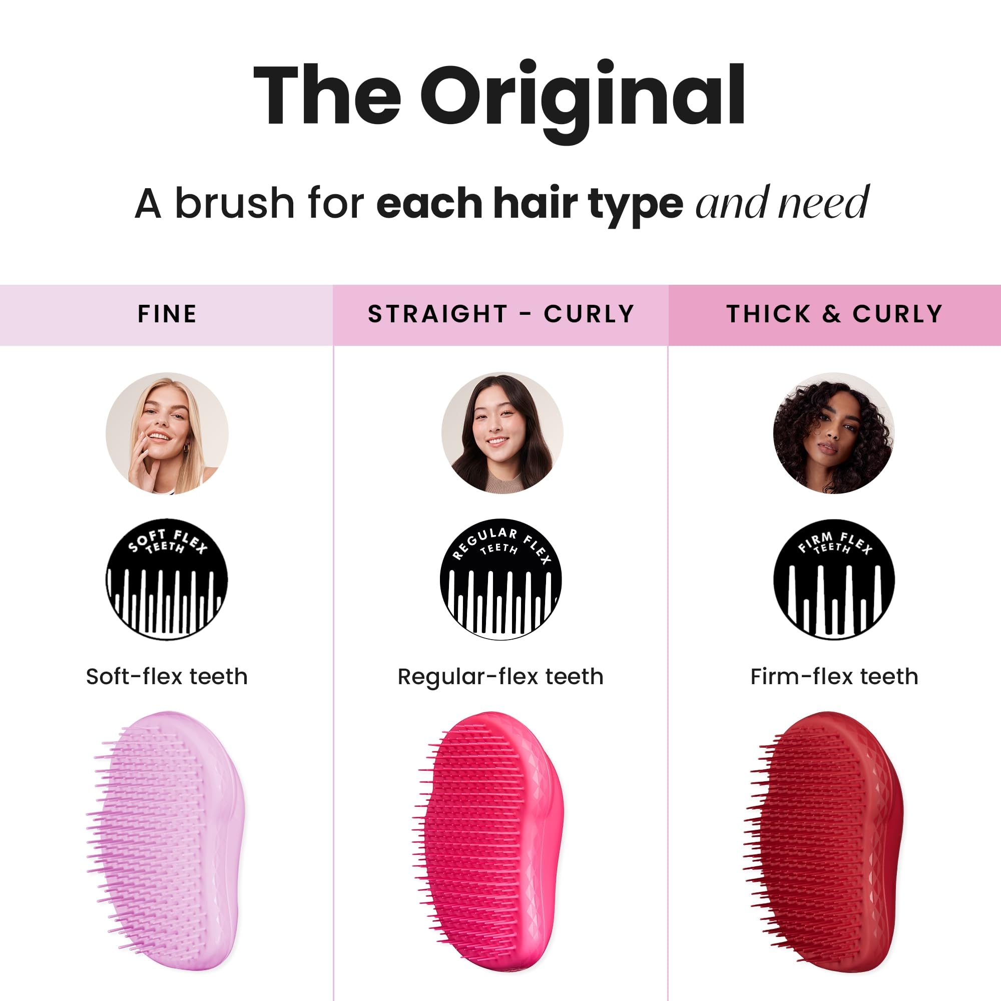 Brosse Tangle Teezer Original Detangler Pink Fizz, couleur et style