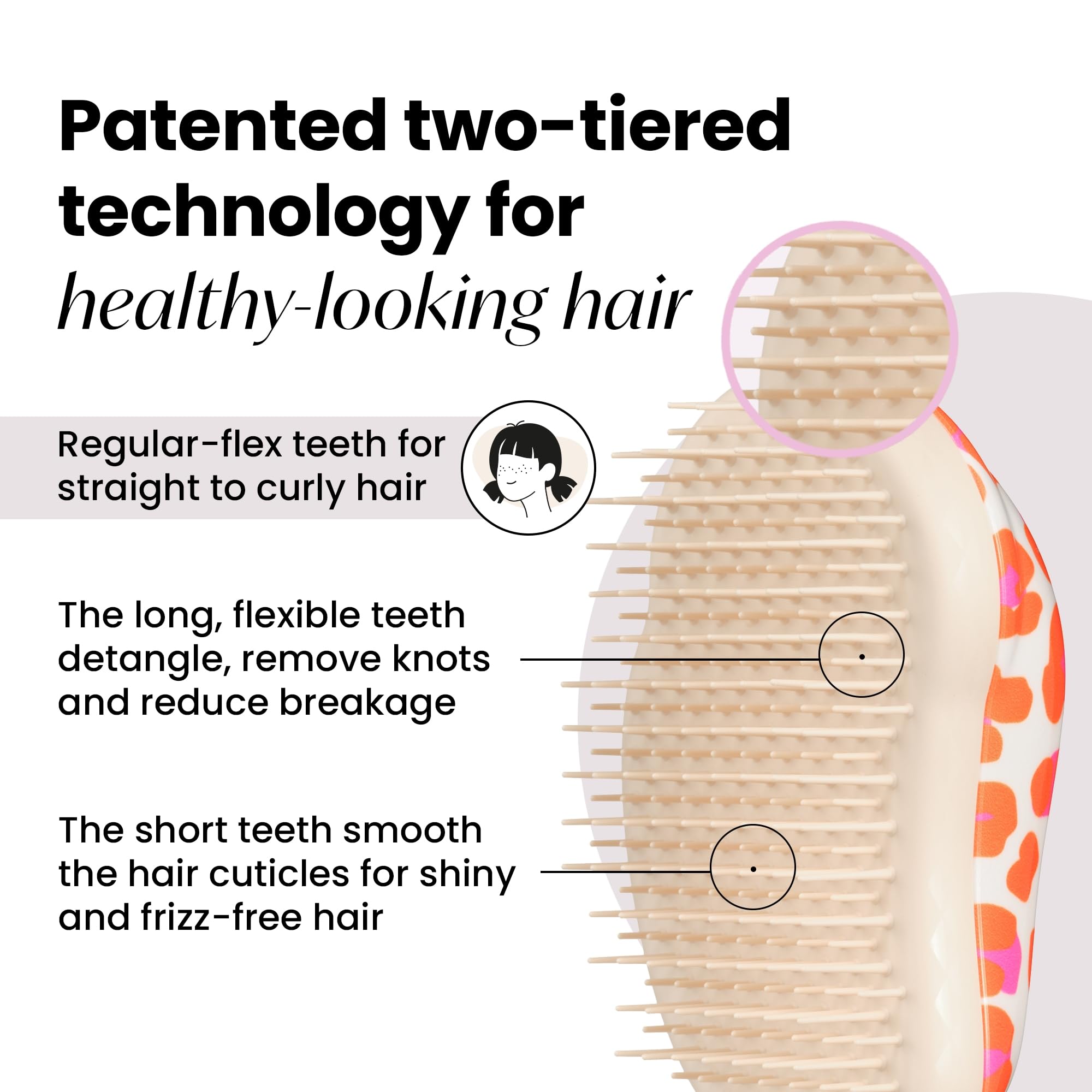 Tangle Teezer Original Detangler Mini : dents-deux-niveaux glissent sans tirer