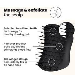 Brosse Tangle Teezer Scalp & Shampoo offre un massage relaxant stimulant les points de pression.