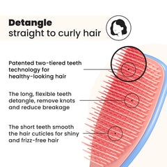 Cheveux mouillés démêlés sans tiraillement avec la Tangle Teezer Ultimate Detangler Apricot Blaze.