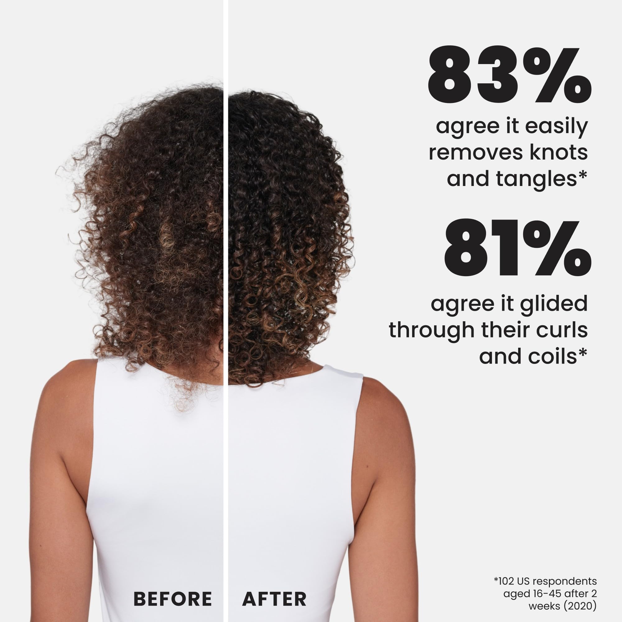 Tangle Teezer Ultimate Detangler utilisé sur cheveux mouillés ou secs pour démêler.