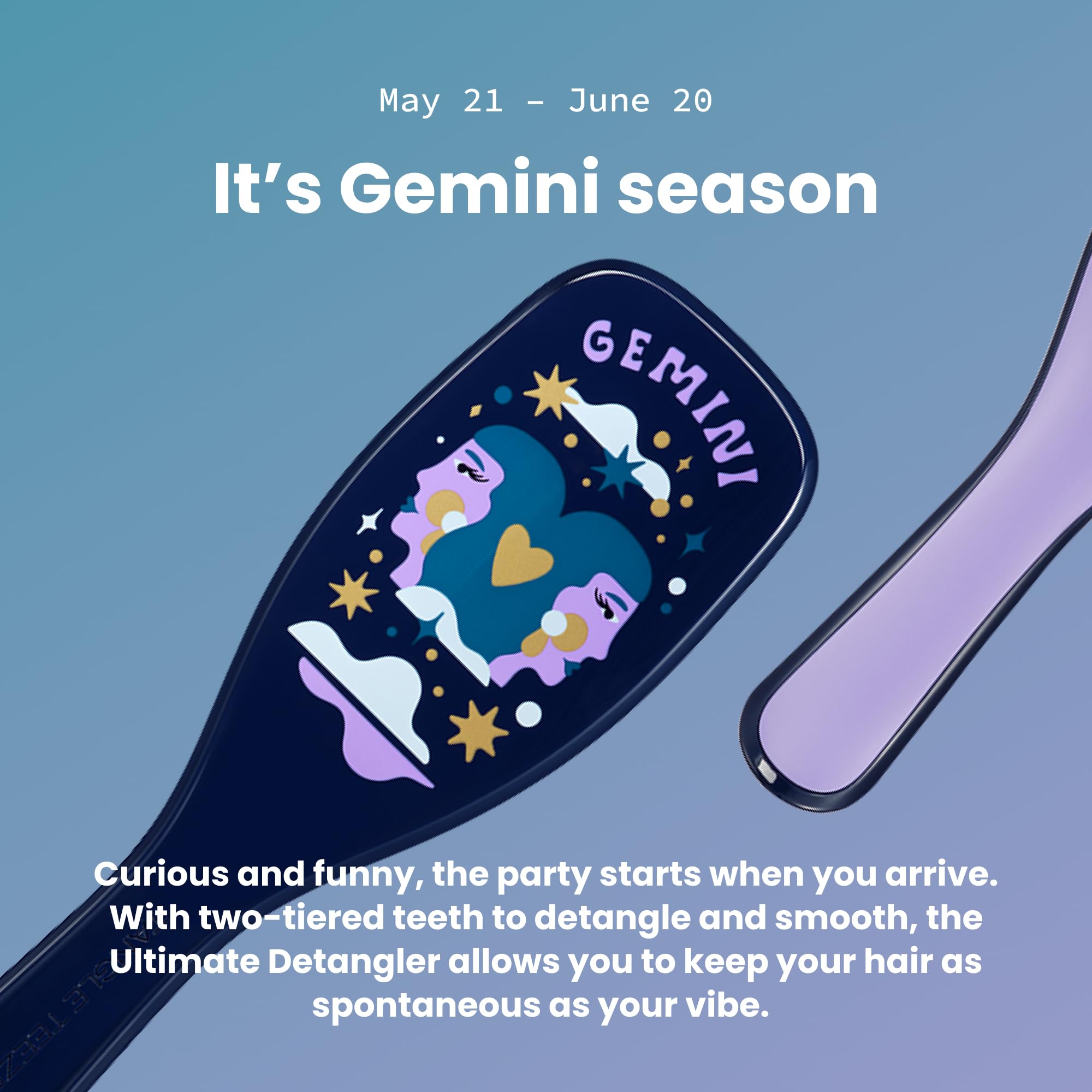 Tangle Teezer Zodiac Gémeaux dents douces limitant la casse
