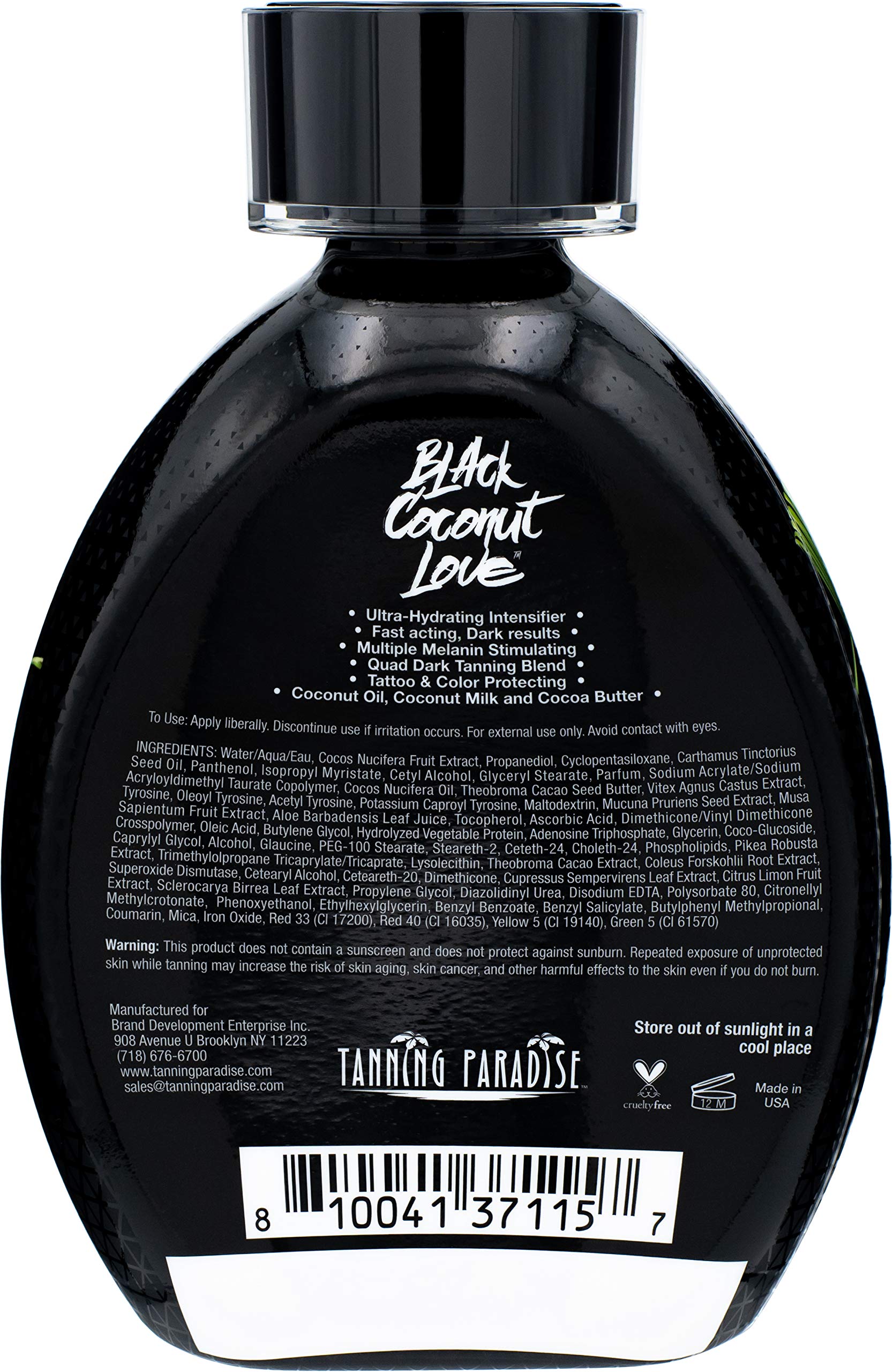 Tanning Paradise Lait Coco Noire Amour avec applicateur pompe: application facile et précise