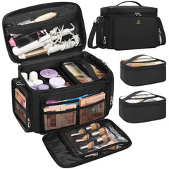 TANTO Grand Sac Maquillage Professionnel, grande capacité pour palettes et flacons.