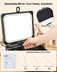 TANTO miroir-maquillage amovible avec velcro, fixation pratique