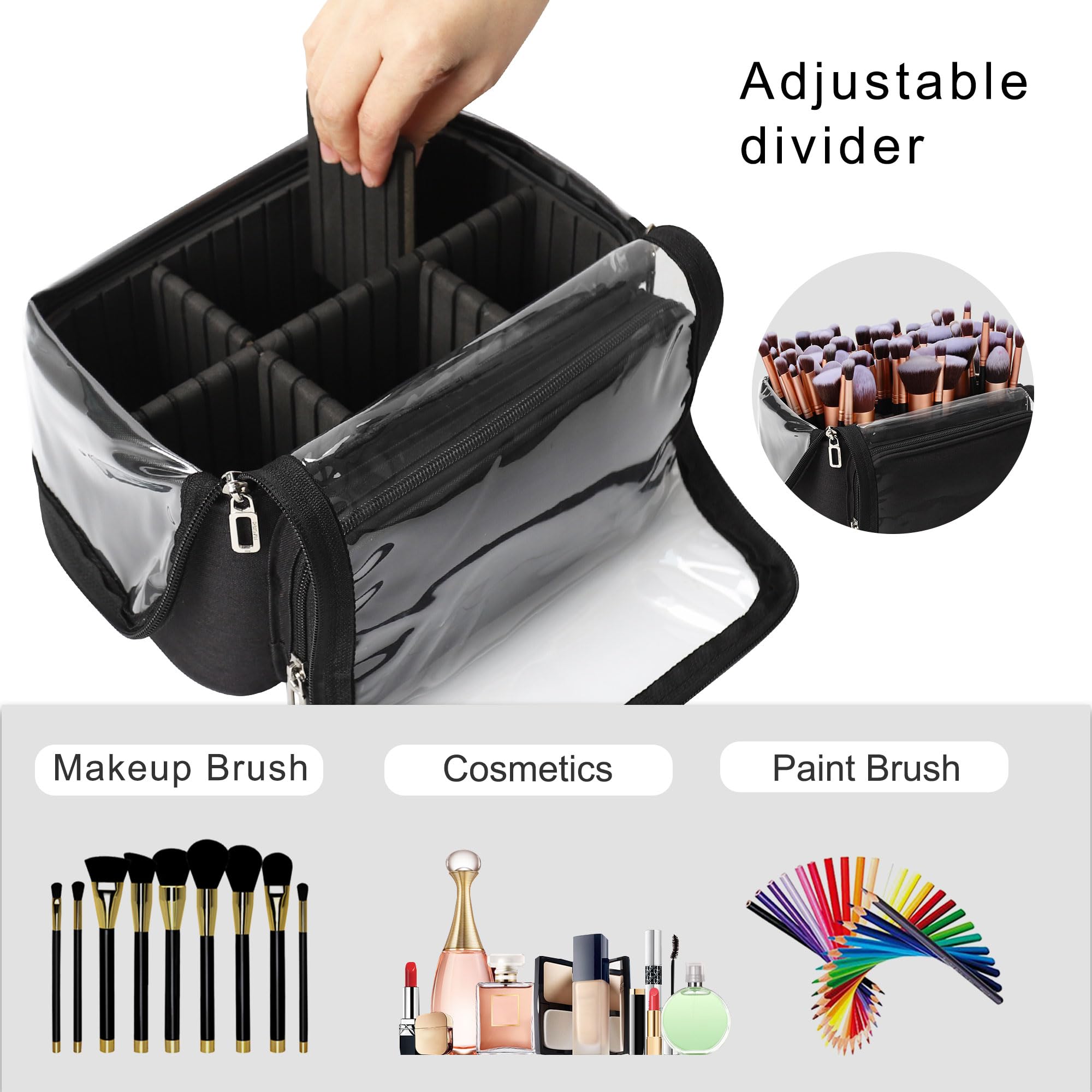 TANTO organizeur pinceaux avec diviseurs ajustables, séparation claire des outils.