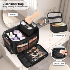 TANTO Sac Maquillage, poches translucides pour repérer rapidement les articles.