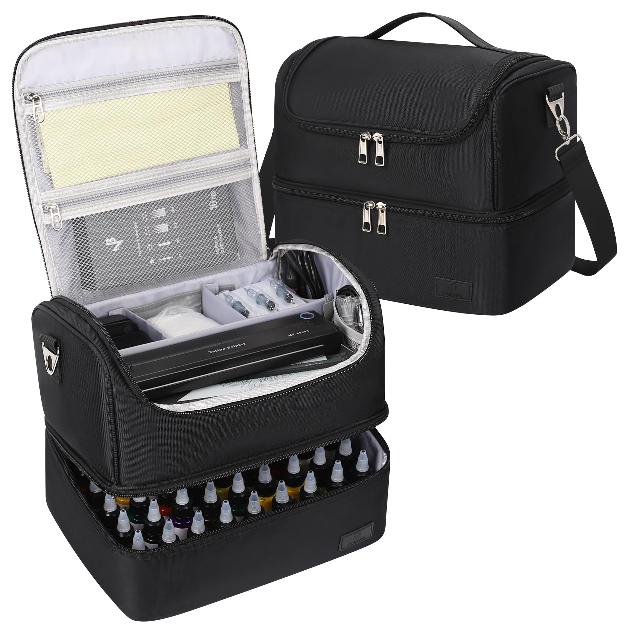 TANTO Tattoo Travel Case: grande capacite pour 54 bouteilles 30ml en voyage.