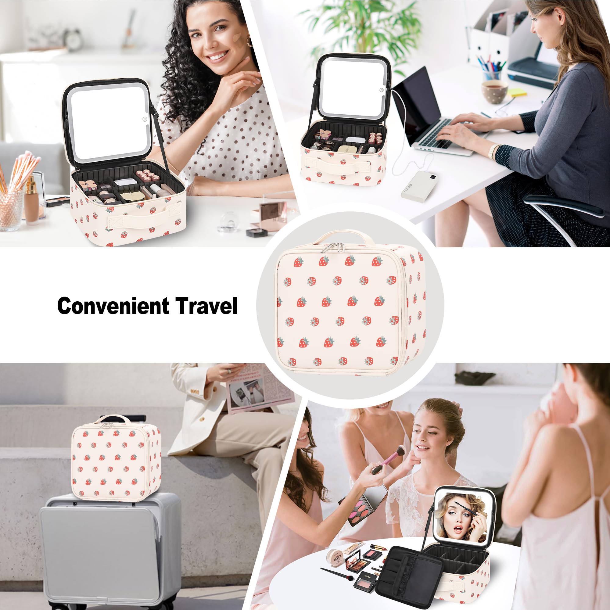TANTO trousse maquillage poignée ergonomique et fermeture bidirectionnelle pour transport