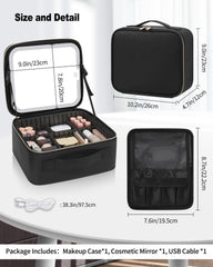TANTO Trousse Maquillage Miroir LED - intérieur divisé et organisé