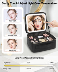 TANTO Trousse Maquillage Miroir LED - panneau pinceaux intégré