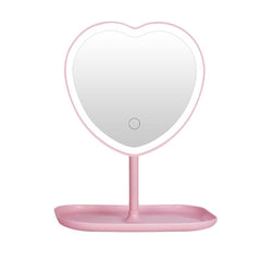 Taolivingmart Miroir vanité cœur avec LED, lumière naturelle pour un maquillage précis.