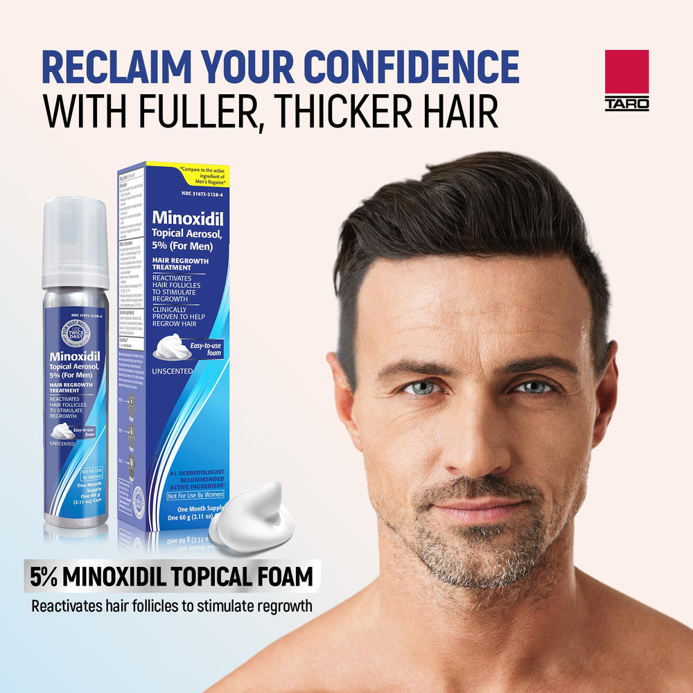 Emballage TARO Minoxidil en paquet 3x, pratique pour le rangement.