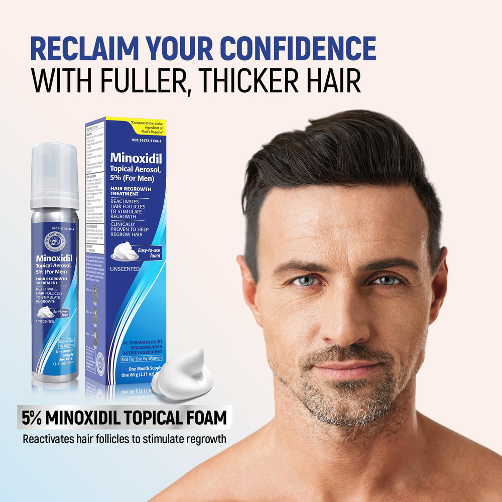 TARO Minoxidil: mousse-application rapide pour une pénétration efficace.